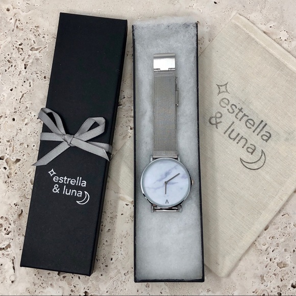 Minimalist Marble Silver Luxury Watch - Picture 6 of 6